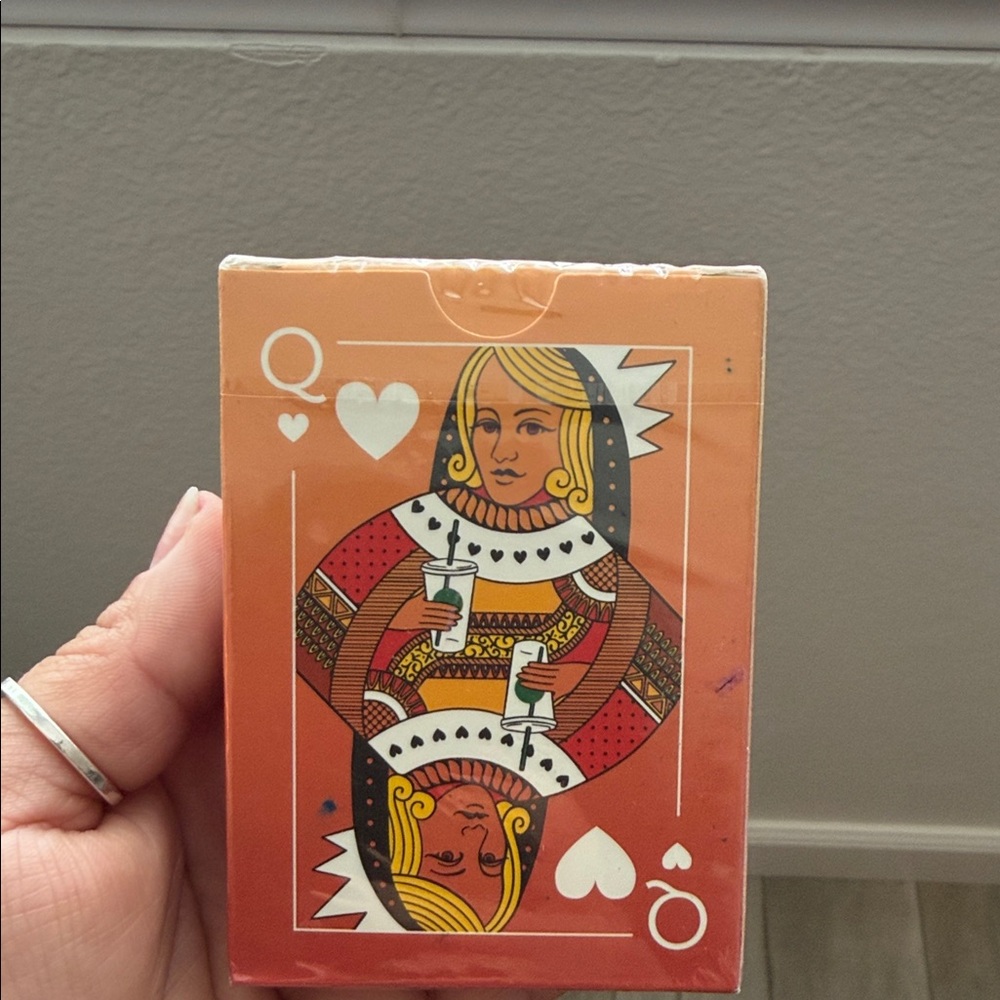 Starbucks collectible Queen of Hearts Playing Cards - Orange Deck
